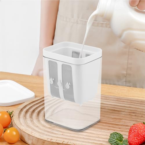 Yogurt Strainer 1100ML (1.16 Quarts/0.29GAL),Yogurts-Filter Milk Strainer with Fine Mesh Bag,Lid And Scale Mark, for Making Thick Greek-Yogurts,Soybean Milk,Berries,Soup,Fruit Juice