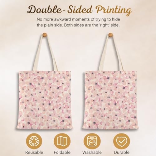 Vintage Floral Canvas Tote Bag, Aesthetic Botanical Reusable Grocery Bags for Women, Elegant Floral Lover Gift Tote - color: Color27