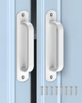 5.9 Inch Sliding Barn Door Handle - Aluminum Hardware Cabinet Pull Handles for Drawer, Closet, Shower/Glass/Shed/Kitchen/Garage Gate Doors with Screws (2, White) - color: White