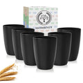Homienly Kitchen Cups 20oz Wheat Straw Cups-6 pcs Lightweight cups Unbreakable & Reusable Glassware Set Stackable for Party,Camping,Picnic-Black - color: Black, size: 20 Ounces