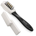 Suede Brush and Eraser Kit – 4-Way Nubuck Cleaner with 2 Erasers | Suede shoe brush & suede cleaner — rubber bristles, welts, nylon/brass lift dirt from shoes, boots, bags & purses - size: 5 - Brush w/ 2 Erasers