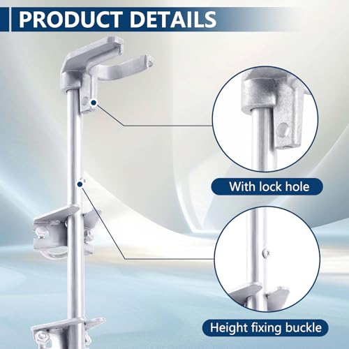 36" Chain Link Drop Rod, Pull Style Fence Gate Latch for 1-3/8" Frame | Heavy Duty Cane Bolt Drop Ground Latch, For Double Gate, 3/4'' Round Tube Frame, Rust-resistant, Galvanized Steel Mental