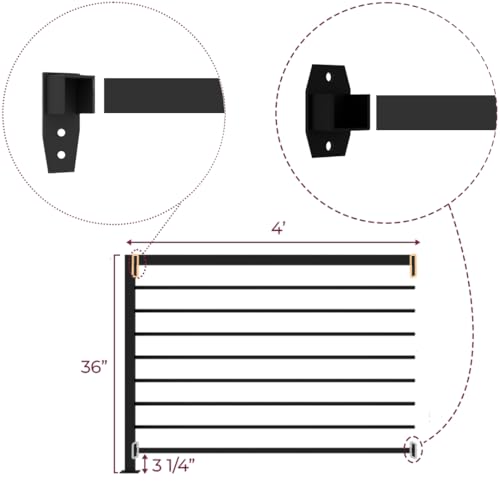 CR Fence & Rail Horizontal Guard Rail Kit, 4'Wx3'H DIY Railing Balusters Set w/Middle Post, Brackets Included, for Deck, Porch, Patio & Balcony, Requires 2 End Posts - size: V4 - 36", style: 36" - 4'Section+Post
