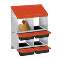 4-Hole Double Layer Chicken Nesting Box, Roll Away Nest with Removable Tray, Easy Egg Collection & Cleaning, Wall-Mount Nesting Boxes for Hens, Chicken Coop - Orange - color: Orange-4 Compartments double layer
