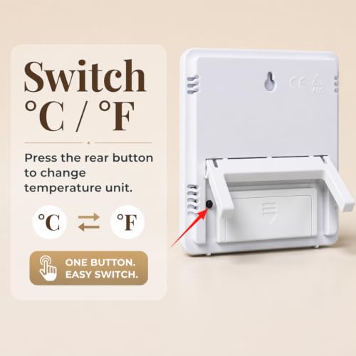 Digital Hygrometer & Thermometer – Indoor Temperature and Humidity Monitor, Mini Room Sensor for Home