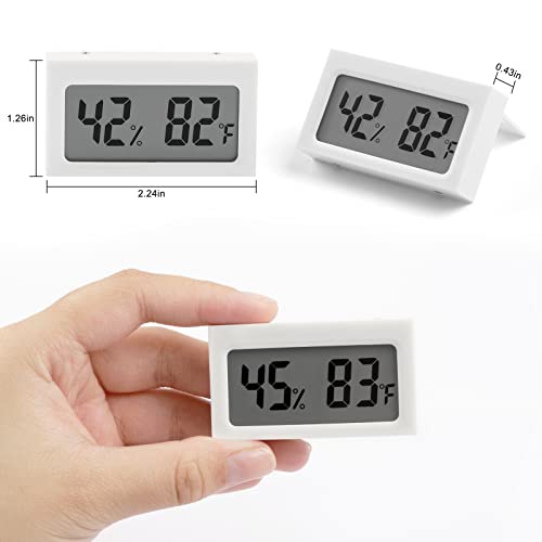 Monitor Digital Indoor Hygrometer with LCD Display Temperature Gauge Humidity Meter for Home or Greenhouse (White, 4 Pack) - color: White