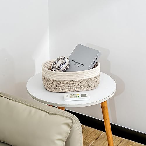 CubesLand Baskets for Shelves Storage,Cube Shelf Closet Storage Bins Set 3 | Long-lasting &Skin-friendly Toy Basket Bin,Stylish Room Decor Basket,Woven Off White/Light Brown - color: Off White/Light Brown, size: 3pcs-small basket