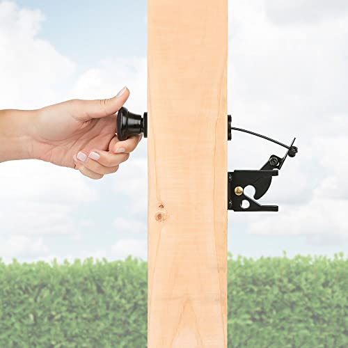 National Hardware Gate Latch Cable Pull, 10 3/4 in, Spring Loaded, Black | Opens the Latch From Either Side, Fits 2.5 in to 4 in Posts; WeatherGuard Rust-Resistant Finish, Easy Install - size: 40"