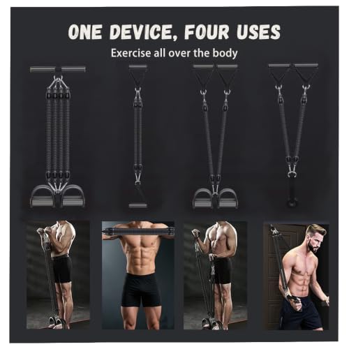 Multifunction Tension Rope Set,Upgraded Smart Stirrup Puller | Adjust Sit Up Bar-Pedal Puller Tensioner Workout Bands Resistance With Abdomen/Waist/Leg/Hips/Chest/Back
