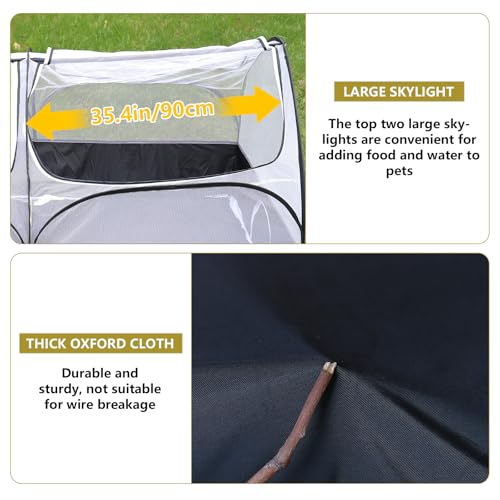 SlowTon Small Animals Playpen, Pop Up Detachable Bottom 59"x31"x30" | Portable Chicken Coop Run, Large Chick Brooder, For Guinea Pig Bunny Puppy, Indoor Outdoor, Arched Top - color: Black, size: 59"x31"x30"
