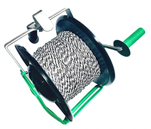 PK1 Electric Fence Polywire 6 Conductors 1312 Feet Pre-Spooled on 3:1 Standard Geared Reel - size: 1312 ft x 6 wires x 1 standard reel