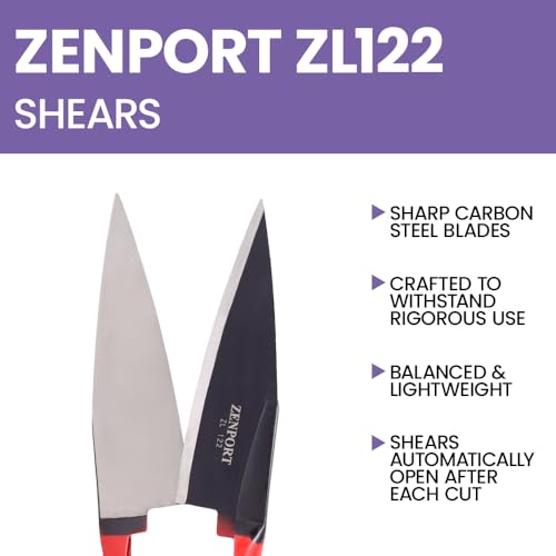 Zenport ZL122 Heavy Duty Onion & Sheep Shears – 13-Inch Double Bow Shear with 6.5-Inch Carbon Steel Blades, Spring-Loaded Garden & Harvest Cutting Tool