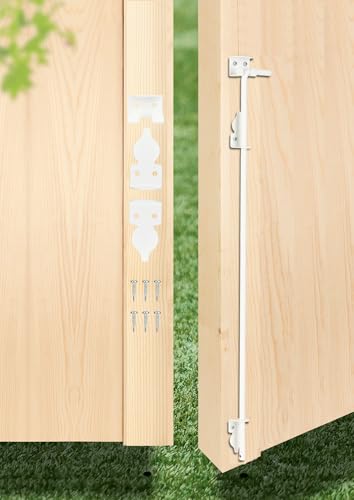 36" Heavy Duty Cane Bolt Gate Drop Rod Fence Hardware Ground Latch Stopper | for Wood/PVC/Vinyl/Metal Fences Gates, Double Doors, White Solid Steel -1 Pack - size: 36 Inch