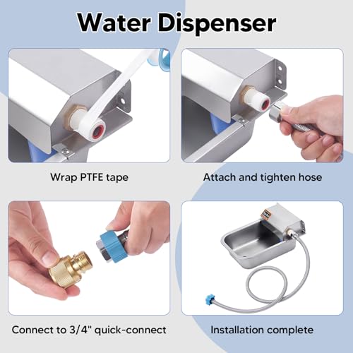 Automatic Water Dispenser for Dog, 3L Dog Water Bowl Dispenser, Stainless Steel Indoor/Outdoor Water Feeder Suitable for Dogs Livestock Chicken Horse, Easy to Clean - size: 3L