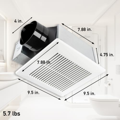Panasonic Ecovent Ceiling/Wall Mount Bathroom Exhaust Fan, 70-90 CFM, FV-0709VB1