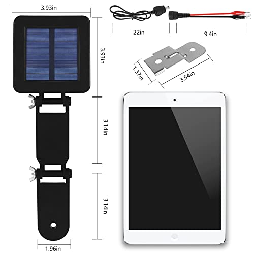 6V Solar Panel for Deer Feeder, Efficient Charger w/Adjustable Mounting Bracket & Alligator Clips, 6V Solar Panel Compatible with Game Feeder Timer & Rechargeable Batteries