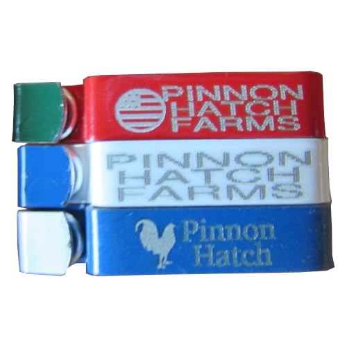Pinnon Hatch Farms Custom Engraved Aluminum Zip Wing Bands Chicken Poultry Duck Peacock Identification Tags Text with or Without Artwork (100, Red) - color: Red