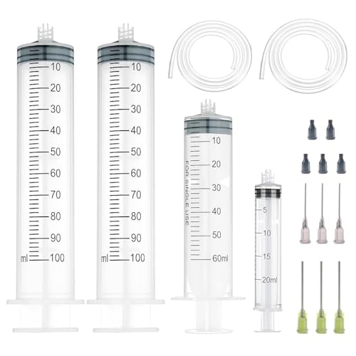 Large Glue Dispenser, 20ml, 60ml, 100ml Measuring Dispenser with Glue Dispensing and Caps. Epoxy Resin, Watering Plants, Glue Applicator or Oil, Measuring and Refilling - size: 4 Pack Large Dispensers