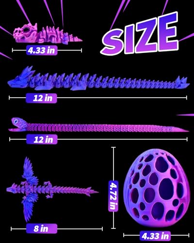 5pcs，12" 3D Printed Dragon Eggs,Dinosaur Egg,Crystal Dragon Toys,Snake Eggs, T Rex，Animals,Fidget Toy,Desk Executive Toy，Easter Eggs Basket Stuffers,Toys for Boys Kids Teen 5-7 4-6 8-12 (OO-03) - color: Oo-03