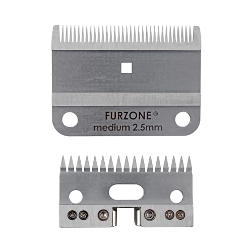 FURZONE A2 Large Animal Clipper Blade (Medium) - 2 Blades in 1 Set (35&17 Teeth), Horse Grooming Clipper Replacement Blade, Professional Grooming, 3/32-Inch/2.5mm Cut Length - size: Medium 2.5mm