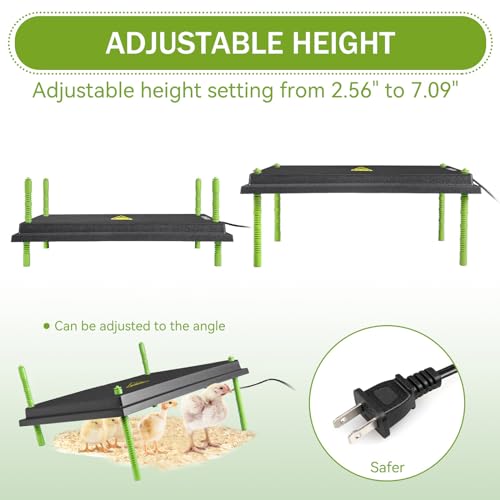 Chick Brooder Heater Plate for Up to 50 Baby Chicks Ducks | 16"x22" Brooder Plate for Chicks, Adjustable Height, Energy Saving, 50W, 110V - size: 22"L x 16"W