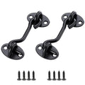 2 Pcs Barn Door Lock, 3 inch Steel Hook and Eye Latch for Door, Black - size: 3 Inch