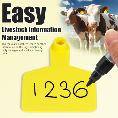 Blank Ear Tags 100 Pieces Livestock Identification Tags Blank Livestock Ear Tags for Cattle Cow Pig Goat Sheep Dog (Yellow 3x2.44'') - color: Yellow 3x2.5''