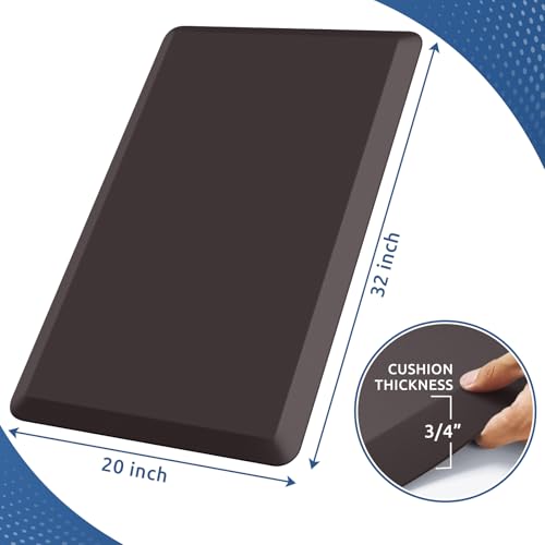 0.8" Thick Kitchen Mat Cushioned Anti Fatigue Rug Comfort Floor Mats | Water-Resistant, Non-Slip, Easy to Clean Comfort Floor Mat for Kitchen, Sink & Office, Multiple Colors & Sizes, 32" x 20" - color: Chocolate, size: 32"L x 20"W x 0.8"Th