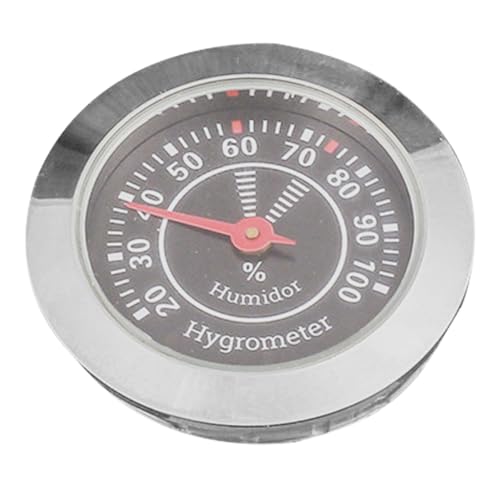 Hemoton 2-Pack Analog Cigar Humidor Hygrometer Round Mechanical Humidor Gauge Small Compact Humidity Meter for Cigar Box Violin Case Home Use