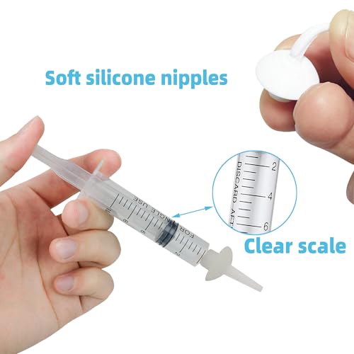 Kitten Nipples for Feeding Puppy Bottle with Nipple and Syringe | Kitten Nursing Syringe Set 10 pcs Newborn Pet Nursing Kit for Cat, Dog, Squirrel, Rabbit and Other Small Animals