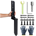 Fence Post Repair Kit, Heavy Duty Steel Fence Post Stabilizer Brace, 1 Pack | Made from U-channel steel, its interlocking U-slot design uses 5 multi-angle screws to reinforce the upper/lower connection - size: 1 Pack