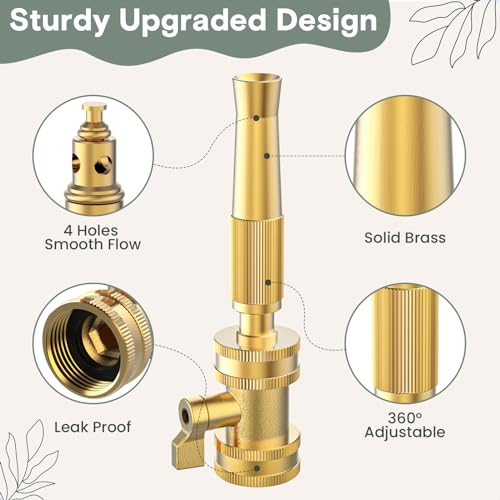 Twinkle Star Brass Twist Hose Nozzle, Hose Shut Off Valve, 4 Pack | 3/4" GHT Heavy-Duty Connector 4 Pack, On-Off Valve, Leakproof Operation - color: Nozzle Twist 4 Pack