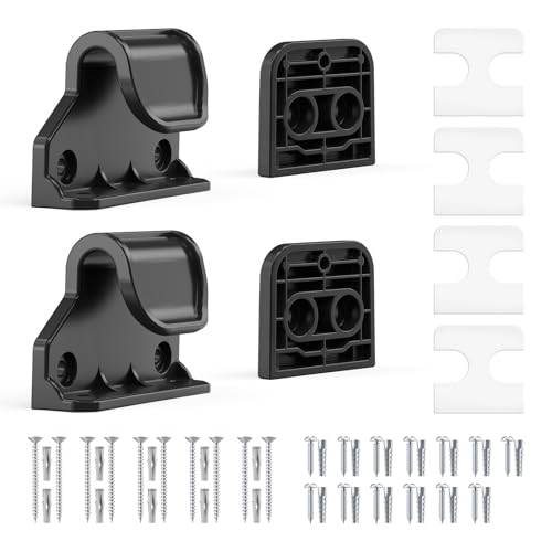 EZIGO Retractable Baby Gates Replacement Parts for 100/120 inch Dog Gate | Full Set Wall Mounting Accessories Including Brackets, Latches, Screws for Extra Wide Baby Gate Retractable Dog Gate, Black - color: Black, size: Medium