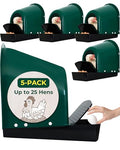 Roll-Out Chicken Nesting Boxes - 5-Pack Plastic Nest Boxes for Chickens, Hens & Ducks - Egg Laying Boxes with Perch and Roll Away Egg Collection for Coop