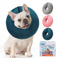 BINGPET Inflatable Dog Cone Collar,Dog Neck Donut Alternative After Surgery | Soft Cone for Large Medium Small Dogs Cats, Recovery E Collar to Stop Licking Pets from Injury, Lightweight Breathable Cotton - color: Navy Blue, size: S(Neck: 11"-13" | Diamete