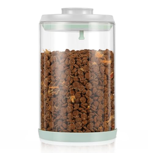 Dog-Cat Food Storage Container, 2 L Airtight Glass Treat Jar | 2 L/2.2 qt borosilicate glass jar with one-push airtight lid; BPA-free, removable lid for cleaning; for kibble and treats. - size: 2.2 Qt