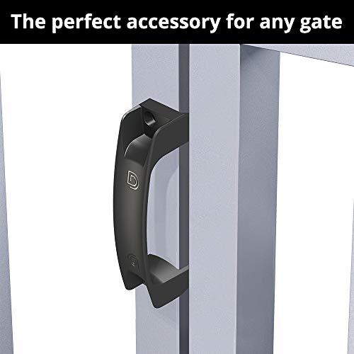D&D TECHNOLOGIES LL3GH Gate Handle, Reversible for Right or Left Handing, Side-Fixing Legs Provide Easy Alignment & Added Strength, for Any Square Post Gate - color: Black