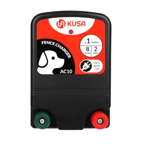 Electric Fence, 2-Mile/ 8 Acres Electric Fence Charger for Preventing to Prevent Bears, Raccoons, Skunks Intruding, Electric Fence Energizer Output Voltage 5000 v 0.12 Joule