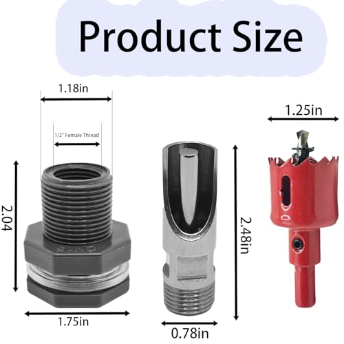 5 Pcs Automatic Pig Nipple Waterer for Barrel Kit | Stainless Steel Pig Waterer Nipples with Filter and Water Tank Connector for Livestock Hog Piglets Drinking