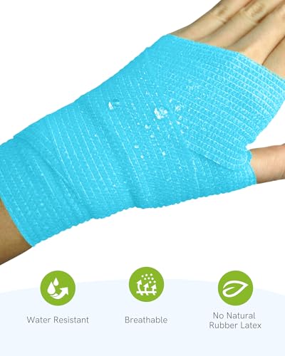 FriCARE Self Adhesive Bandage Wrap, Medical Tape in First Aid Kit | Elastic Cohesive Bandages for Sports/Vet/Wrist Ankle Wounds, 2 Inches X 5 Yards, Latex-free 6 Rolls, Zenith Blush - color: Zenith Blush