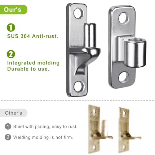 Insaga 304 Stainless Steel Gate Hinges 2 Pack, Heavy Duty Wall Mount Hinges with 5/8" Pin, One-Piece Casting Farm & Chain Link Fence Gate Hardware - color: Silver-SS-2Pack