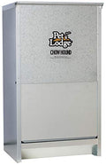 Pet Lodge® Automatic Dog Feeder | Chow Hound Outdoor Pet Feeder for Large Dogs | Tough Galvanized Steel | Made in USA | 50 Pound | Large Refillable Home Feeding Containers and Storage Dispensers for Dogs, Silver - size: 50 Pound