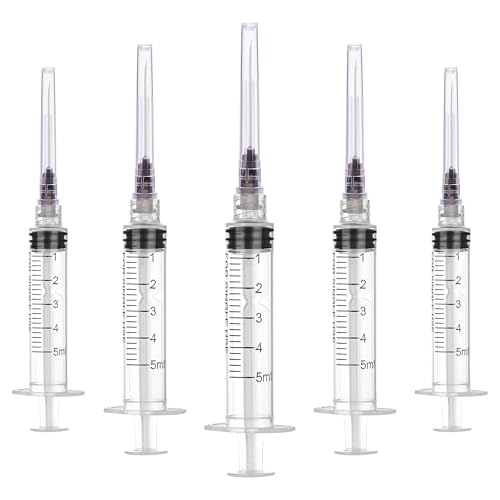 5mL/cc Disposable Luer Lock Syringe 22G 1.25 inch for Lab Use, Individually Wrapped, Pack of 50 - style: 5ml-22G-1.25" (Luer Lock)