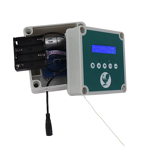Automatic Chicken Coop Door Controller, IP44 Cage Opener Remote Control Poultry House Door Actuator Motor Kit with Timer Light Sensor for Chicken, Duck, Goose (US Plug)