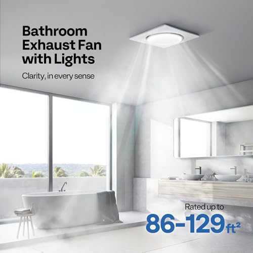 VIVOHOME Bathroom Exhaust Fan with Light & Humidity Sensor (160-110-50CFM) | Autoflow, 2700K/4000K/5700K & EC Motor, Retrofit Ceiling Mount Bath Fan, No Attic Access Needed (Install Kit, 4-in Duct) - style: 3CCT Lights & 160-110-30CFM