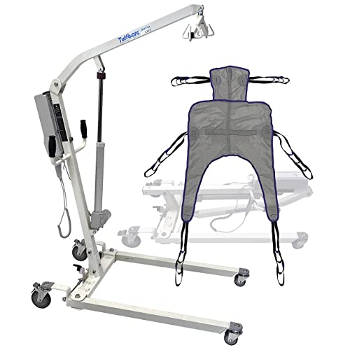 Electric Patient Lift - Rhino Lift with Manual Low Base - with Universal Divided Leg Shower Sling(Large), 450 lb. Weight Capacity. - color: Lift+shower U Sling, size: Large