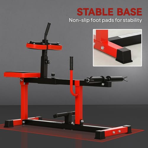 Soozier Seated Calf Raise Machine for Home Gym Waist Arm Training | Adjustable Calf Machine Leg Extension - color: Red