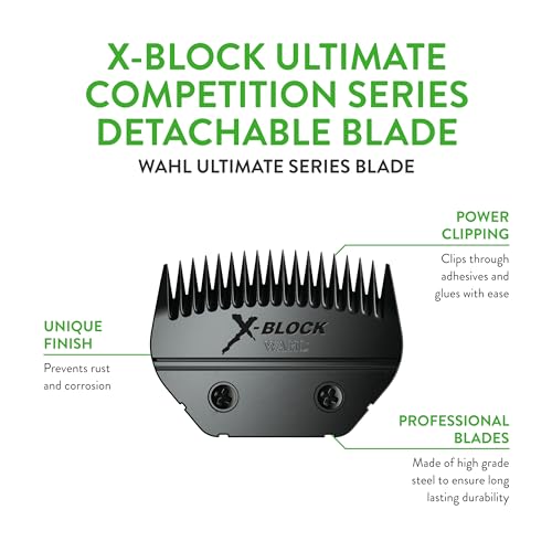 Wahl Professional Animal Ultimate Detachable Blade, 2430-500, X-Block | Detachable Replacement Blade for Cattle and Sheep Grooming, Sculpting, Blocking and Blending, Competition Series - size: X-Block