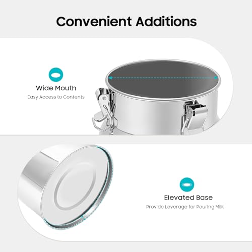 5L/1.32Gallon Stainless Steel Milk Can, Milk Jug Milk Bucket Wine Pail Bucket Bottle Liquid Container Storage Milk Container for Grain Wine Liquid,Stainless Steel Sealed Tank