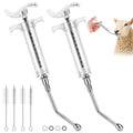 2 Pack Reusable Goat Drench Syringe, 20 mL Drench Gun for Goats | 2 Drench Nozzles, Cleaning Brush Set, Detachable Design, Adjustable Dose Ring, Goats and Sheep - style: 20ml